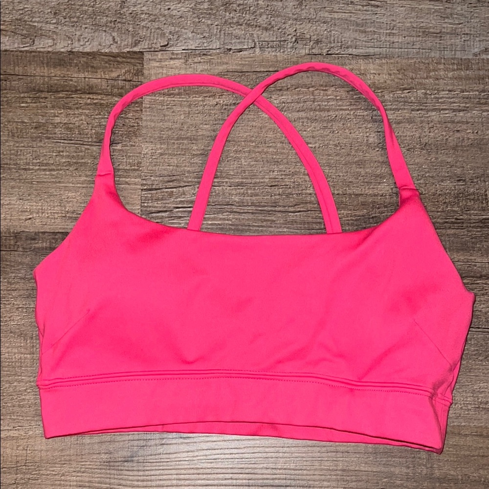 Carbon38 Pink Sports Bra Intimates with Crossed Straps